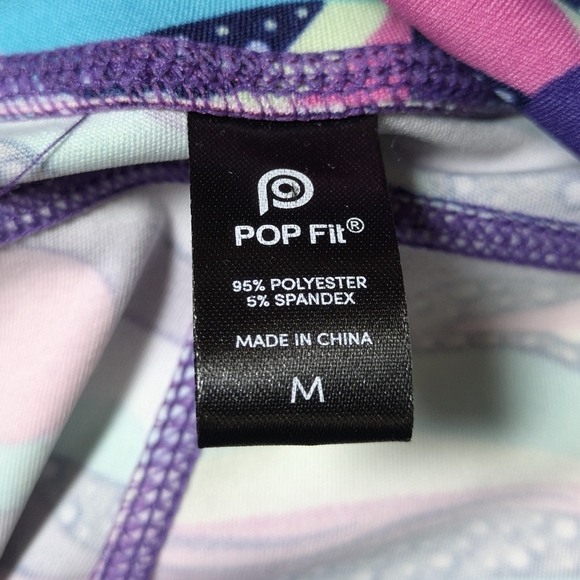 NEW Pop Fit Leggings - Blue, Pink, Purple - Size Medium Womens PopFit - Picture 5 of 5